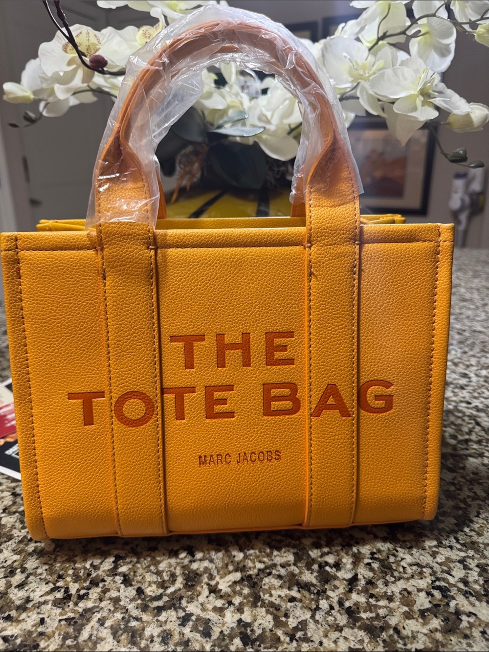 MJ Mini Tote Bag in Vibrant Orange-Yellow